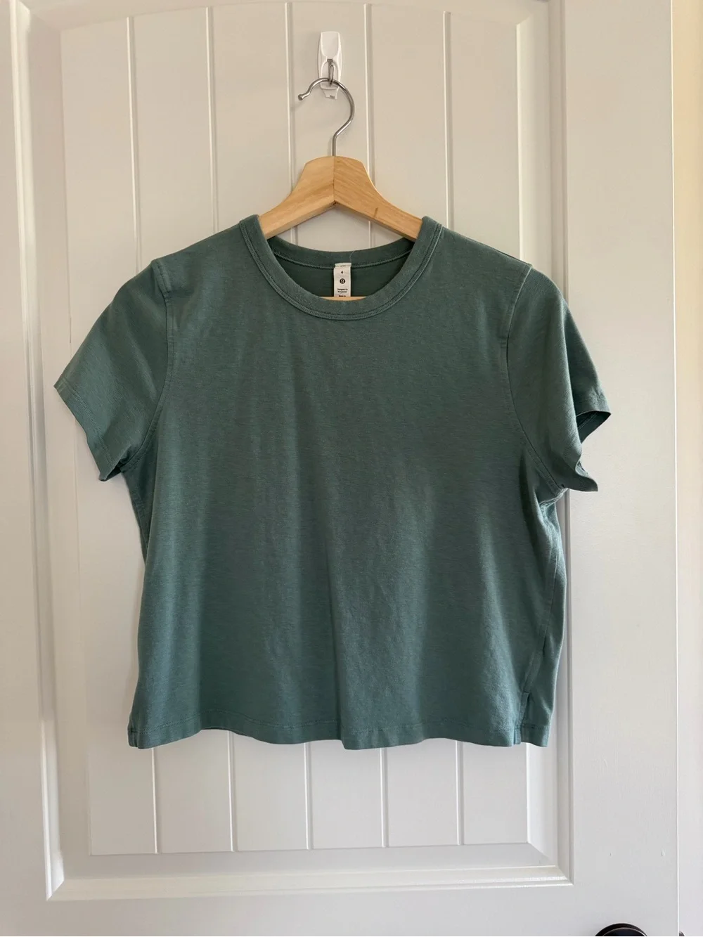 Lululemon Classic-Fit Cotton-Blend T-Shirt Medium Forest Size 4 Cropped Boxy